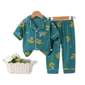 Children Pajamas Supplier - Cardigan Home Clothing Set