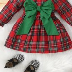 Baby Christmas Dress Supplier - Green Plaid Big Bow