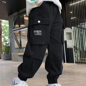 Boys Cargo Pants Factory - Elastic Waist Jogger Spring