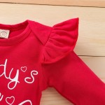 Girls Jumpsuit Set Supplier - 3 Piece Alphabet Print Solid