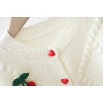 Girls Knitted Cardigan Factory - OEM Cherry Sweater Skirt Set