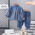 Baby Boy Outfit Supplier - Stripe Denim Clothing Set