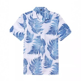Men Hawaiian Shirt Factory - Leaf Print Summer Casual
