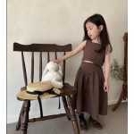 Girls Linen Set Supplier - Summer Sleeveless Vest Long Skirt