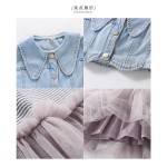 Toddler Girls Set Supplier - Denim Vest Lace Dress