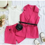 Baby Girls Set Factory - 3 Piece Sleeveless Blazer Shorts