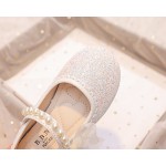 Girls Party Shoes Supplier - Lace Pearl Decoration Shiny