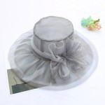 Women Church Hat Factory - White Elegant Large Flower