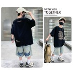 Boys Hip Hop Set Factory - 2 Piece T-shirt Denim Shorts