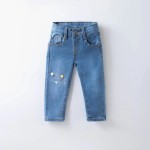 Girls Denim Pants Supplier - Flower Decoration Fashion
