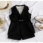 Baby Girls Set Factory - 3 Piece Sleeveless Blazer Shorts