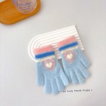 Girls Gloves Factory - Sweet Purple Beige Heart