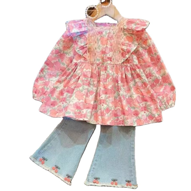 Girls 2-Piece Set Factory - Doll Shirt Denim Pants