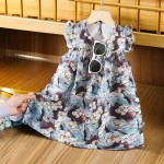 Girl Summer Dress Supplier - Flower Print Flying Sleeve