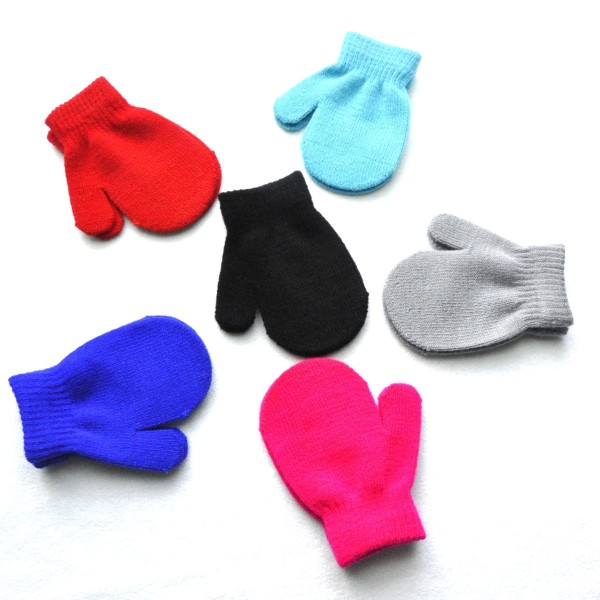 Children Mittens Supplier - Winter Knitted Solid Color