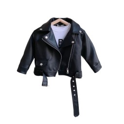 Girls Motorcycle Jacket Factory - PU Black Brown Diagonal