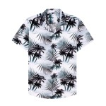 Men Hawaiian Shirt Factory - Leaf Print Summer Casual