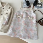 Girls Autumn Set Factory - Korean PU Jacket Strap Skirt