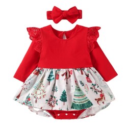Baby Dress Supplier - Cartoon Long Sleeve Printed Romper