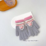 Girls Gloves Factory - Sweet Purple Beige Heart