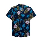 Men Hawaiian Shirt Factory - Leaf Print Summer Casual