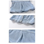 Toddler Girls Set Supplier - Denim Vest Lace Dress