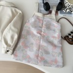Girls Autumn Set Factory - Korean PU Jacket Strap Skirt