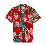 Men Hawaiian Shirt Factory - Leaf Print Summer Casual