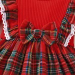Baby Dress Supplier - Autumn Winter Plaid Bowknot
