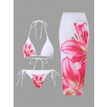 Women Bikini Set Supplier - 3 Piece Tie Up Printed