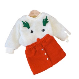 Girls Knitting Set Factory - Mini Skirt Plush Sweater Top