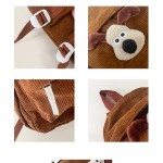 Children Backpack Supplier - Corduroy Japanese Style Puppy