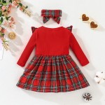 Baby Dress Supplier - Autumn Winter Plaid Bowknot