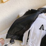 Girls Motorcycle Jacket Factory - PU Black Brown Diagonal