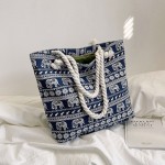 Women Beach Bag Factory - Coarse Rope Canvas Double Sided
