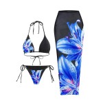 Women Bikini Set Supplier - 3 Piece Tie Up Printed