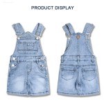 Denim Overalls Supplier - Solid Color Suspender Shorts