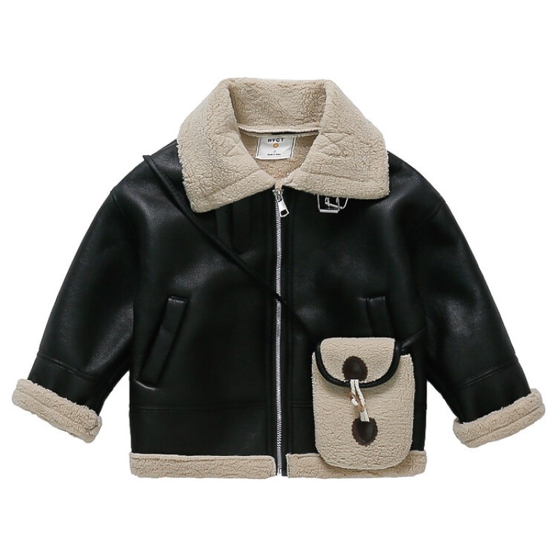 Girls PU Jacket Manufacturer - OEM Thickened Warm Coat