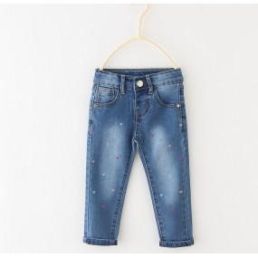 Baby Jeans Factory - High Waisted Heart Embroidered