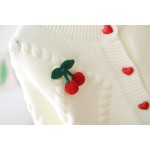 Girls Knitted Cardigan Factory - OEM Cherry Sweater Skirt Set