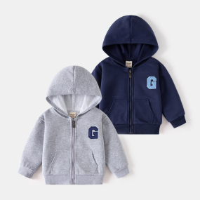 Boys Hoodie Factory - Pure Color Fleece Lined