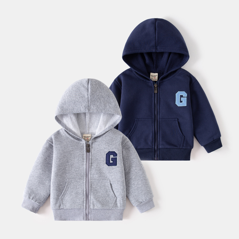 Boys Hoodie Factory - Pure Color Fleece Lined