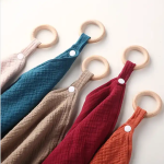 Baby Security Blanket Supplier - Cotton Wooden Ring