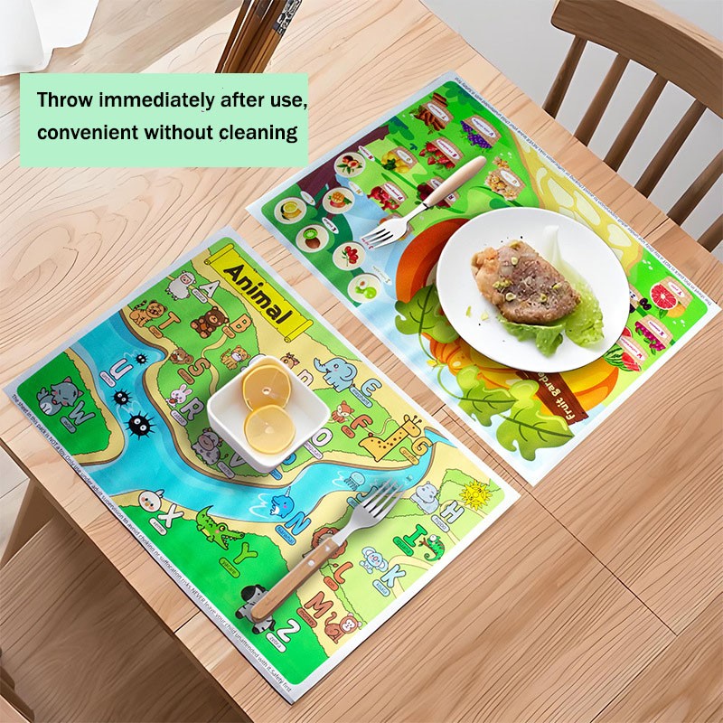 Disposable Placemats Supplier - 60 Pack Sticky Animal