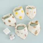 Muslin Baby Bibs Factory - 6 Layer Printed Metal Buckle