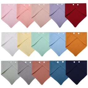 Baby Bibs Supplier - Adjustable 15 Color Muslin Cotton