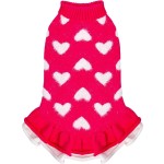 Dog Sweater Dress Manufacturer - Soft Stretchy Pink Heart