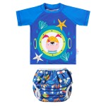 Baby Swimwear Supplier - Long Sleeve Zip Cartoon