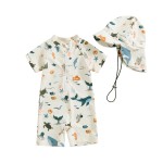 Boys Swimwear Supplier - Shark Print Short Sleeve
