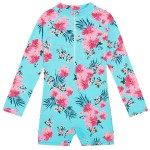 Girls Swimsuit Manufacturer - UV50+ Floral Zipper